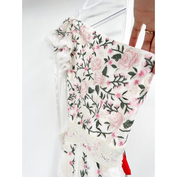 Mac Duggal 70160 Embroidered Ruffle Cut Out Lace Up Gown Garden Party 8 NWT - Picture 9 of 10